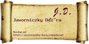 Javorniczky Dóra névjegykártya
