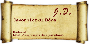 Javorniczky Dóra névjegykártya