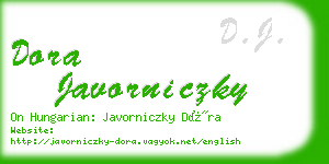 dora javorniczky business card